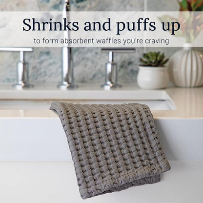 GILDEN TREE Waffle Bath Towels Wash Cloths for Showering, Exfoliating Washcloth Quick Dry Towel, Face Towels for Washing Face Cotton Washcloths Set of 4, Modern Style (Slate)