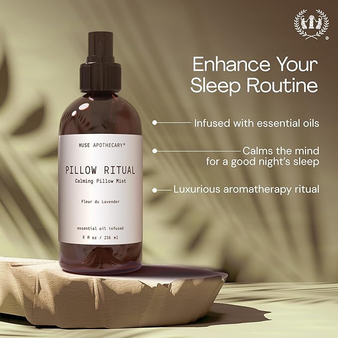 Muse Apothecary Pillow Ritual - Aromatic, Calming and Relaxing Pillow Mist, Linen and Fabric Spray - Infused with Natural Aromatherapy Essential Oils - 4 oz, Cara Orange + Fig + Blackberry Vanilla