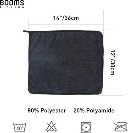 Booms Fishing B0T Microfiber Fishing Towel with Clip, 3 Pack Black