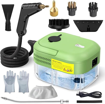 3BAR Steam Cleaner, 2200W Handheld Steam Cleaner whit 8 Accessories for Home Use, Fast Heat-Up in 12s, 1.2L Water Tank, Car-Portable Handheld Steamer for Cleaning Kitchen, Bathroom, Grout, Car