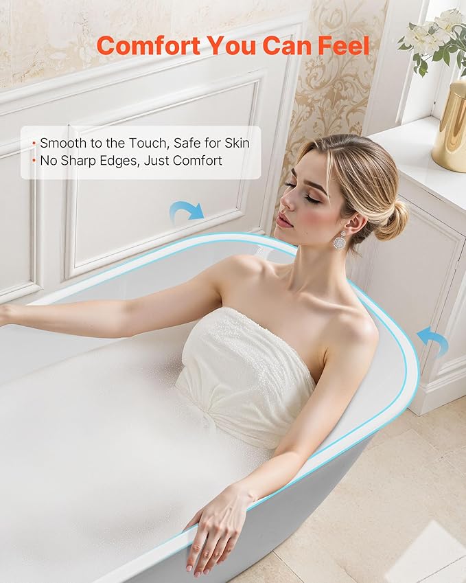 VEVOR Acrylic Freestanding Bathtub, 67 Inch Contemporary Soaking White Tub with Polished Chrome Overflow and Drain, Elegant Oval Shape Stand Alone Soaker Tub for Modern Bathroom or Remodel Projects