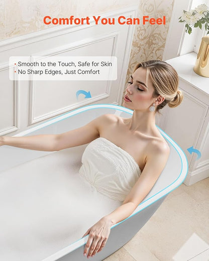 VEVOR Acrylic Freestanding Bathtub, 67 Inch Contemporary Soaking White Tub with Polished Chrome Overflow and Drain, Elegant Oval Shape Stand Alone Soaker Tub for Modern Bathroom or Remodel Projects