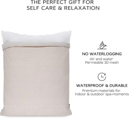 Bath Pillows for Tub Neck and Back Support,Bathtub Cushion backrest headrest Neck Pillow,tub Pillow for Bathtub,3D Mesh Core,Breathable,Quick-Drying,Ergonomic Relaxation (Pearl)