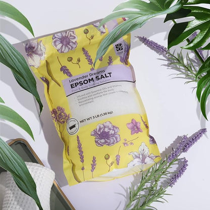 Epsom Salt for Soaking, 9 lb Scented Bath Salts for Women, Lavender & Eucalyptus & Coconut, Epsom Salt Bulk Bath Spa Set Gifts for Women, Mother's Day Gifts, 3lb (Pack of 3)