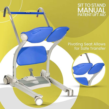 ArjoHuntleigh Sara Stedy Sit to Stand Manual Patient Lift Aid | Fully Assembled Elderly Assistance Products | Holds up to 400 Pounds | Intended for Users 4'11" - 6'6"