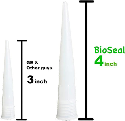 Translucent BioSeal 100% Silicone Sealant Caulk Kitchen and Bath Grade, Waterproof and No Odor No Color Change 10.1 Ounce Cartridge, Clear Translucent