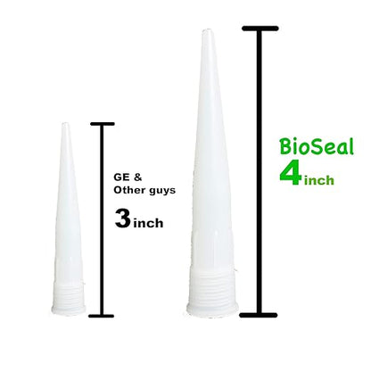 White BioSeal Silicone Sealant Caulk Kitchen and Bath Grade, Waterproof and Low Odor 10.1 Ounce Cartridge, White (Pack of 10) Made in Korea