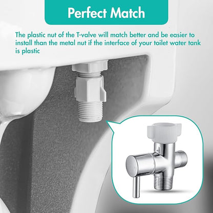 BARROCK Handheld Bidet Sprayer for Toilet, 2 Pack Stainless Steel Metal Made Baby Cloth Diaper Spraying Kit, Bathroom Toilet Bidet Attachment Set for Bathing Pets and Feminine Hygiene, Brushed Nickel