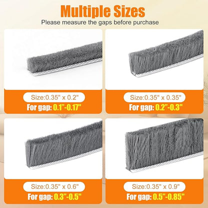 33.3FT Self-Adhesive Weather Stripping Seal for Door Frames and Sliding Windows, Weatherstripping for Soundproofing, Dustproof, Window Insulation for Winter, 0.35'' Wide x 0.9'' Thick, Grey