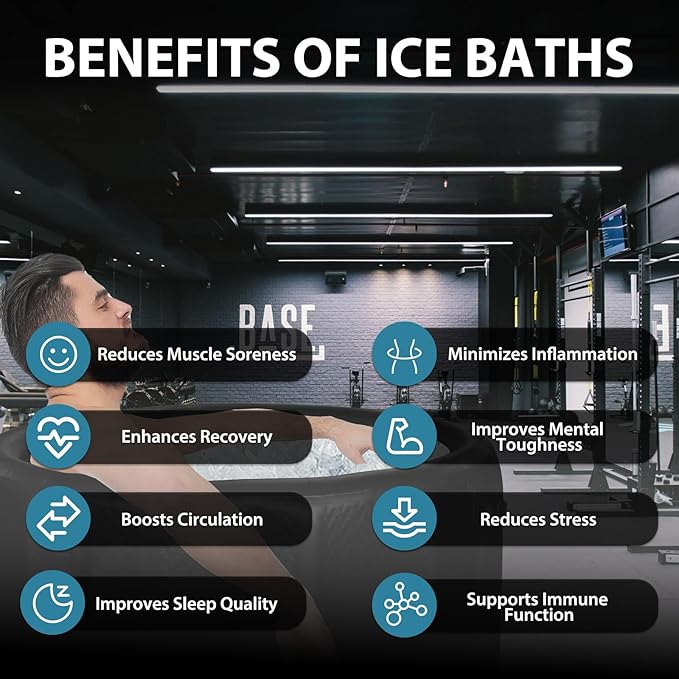 Ice Bath Tub,Inflatable Cold Plunge Tub, Water Chiller Compatible,151.3Gallon Portable Ice Plunge Tub for Athletes, Adult Ice Bath Enthusiasts(Circle Classic Black)