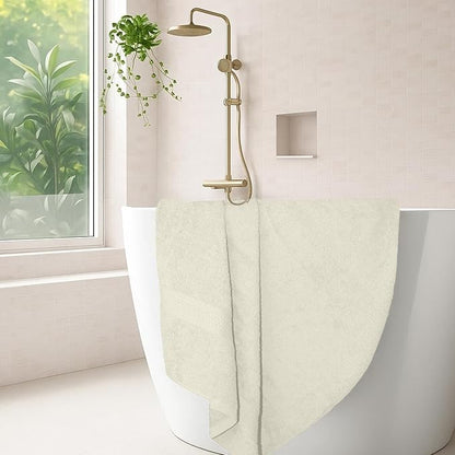 RIVERSIDE 100% Ring Spun Cotton Large Bath Towels Set of 4, 27 x 54 Inches – Quick Dry, Soft & Highly Absorbent Towels for Shower & Bathroom – Luxury 600 GSM Towels for Home, Spa, Gym, Cannoli Cream