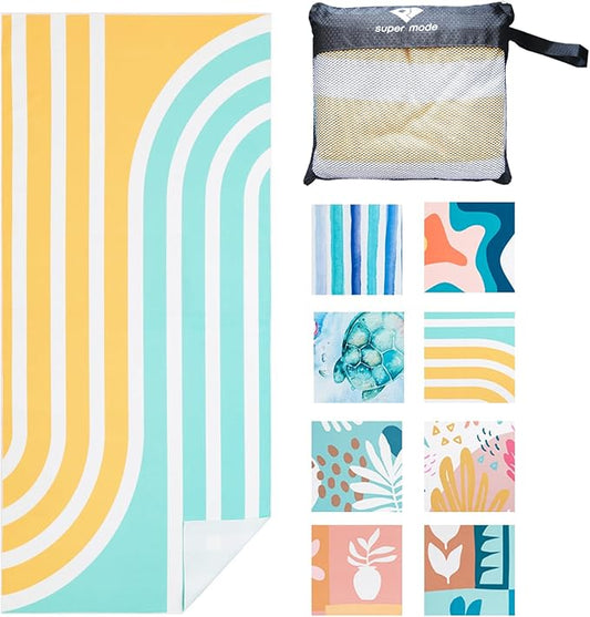 PY SUPER MODE Beach Towel - 75 x 35 inches Quick Dry Microfiber Beach Towels Oversized, Lightweight Soft and Absorbent Bath Towel Suitable for Swimming Camping for Adults