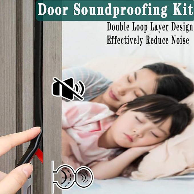 Door Seal Strip for Door Frame, Rubber Weather Stripping Door Seal, Self-Adhesive Extra Thick Insulation Strip, Soundproofing, Dustproof, Large Gap Filler (White, 40 Ft)