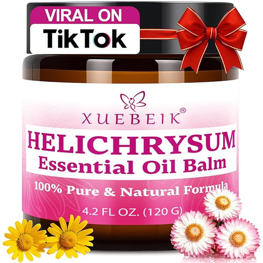 Helichrysum Multipurpose Balm - Natural Soothing Hydrating Salve with Helichrysum Oil for Thin, Fragile, B-ruised & Aging Skin | Moisturizes & Revitalizes Body & Face - 120G/4OZ