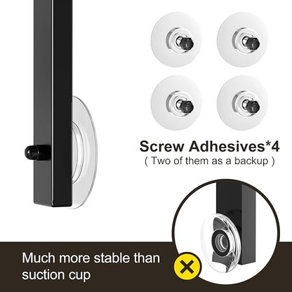 Orimade Adjustable Anti-slip Hanging Shower Caddy over Shower Head,Rustproof Bathroom Hanging shower Organizer with 4 Hooks for Razor,No Drilling Shower shelves Storage Rack,Black 4 Tier