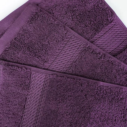 Superior Egyptian Cotton Pile Face Towel/Washcloth Set of 6, Ultra Soft Luxury Towels, Thick Plush Essentials, Absorbent Heavyweight, Guest Bath, Hotel, Spa, Home Bathroom, Shower Basics, Plum