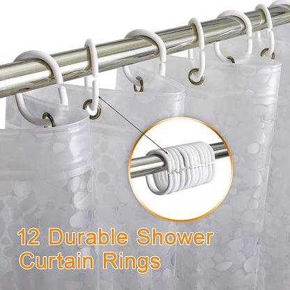 Bostofy EVA 3D Waterproof Shower Curtain Liner, Clear Extra Long Bathroom Shower Liner with Rustproof Metal Gromments and Weighted Magnet,72”Width x 84”Length