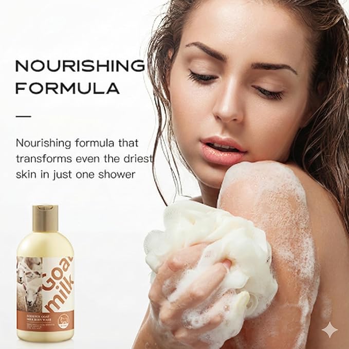 Goat Milk Body Lotion for Dry Sensitive Skin - [250ml] Natural Moisturizing Cream with Lactic Acid - Soothing & Softening Daily Moisturizer for Rough Skin - Non-Greasy Formula