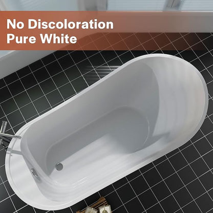 Empava 67 Inch Freestanding Bathtub, Luxury Acrylic Soaking Tub, Modern Stand Alone Bathtubs