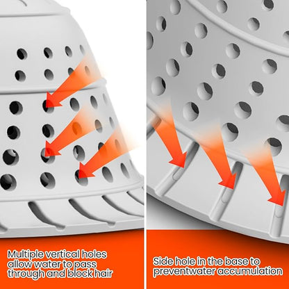 Shower Drain Hair Catcher - Bathtub Drain Cover Foldable Silicone，Shower Drain Protector for Pop-Up and Regular Drains of Shower,Tub, Bathroom, Sink,Grey