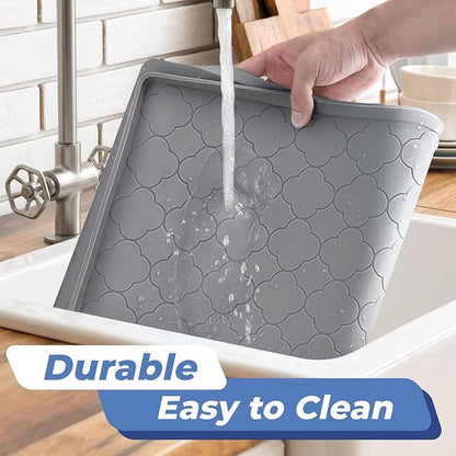 Jin&Bao Waterproof Under Sink Mat 22" x 22", Thick Silicone Mat Cabinet Protector for Kitchen and Bathroom, Shelf Liner, Home Organizer and Storage, Multipurpose Tray for Gadgets and Essentials