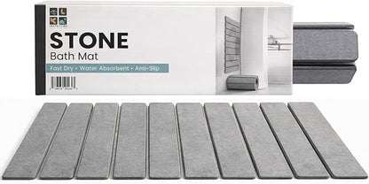 Foldable Stone Bath Mat – Premium Diatomaceous Earth Quick Dry Bathroom Mat, Water Absorbing, Non-Slip Stone Mat for Modern Bathrooms