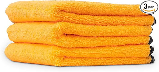 Chemical Guys ‎MIC_507_03 Automotive Microfiber Drying Chamois, Gold, 3 Pack, 24" x 16"
