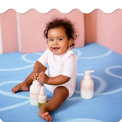Babyology - 100% Edible Ingredients - All Natural Baby Wash and Shampoo Lavender + Organic Baby Lotion SET - 12 FL OZ Good for Sensitive Skin or Eczema - Non Toxic - Fragrance Free (Set of 2)