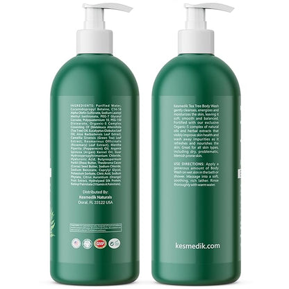 Tea Tree Body Wash MaxTherapy, Itchy Skin Relief, Tea Tree Oil Soap, Soothes Jock Itch, Athlete's Foot, Ringworm, Eczema, Psoriasis & Sensitive Skin, Men & Women, 16 fl oz, Original Edition