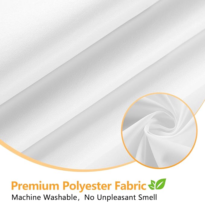 Waterproof Fabric Long Shower Curtain Liner 80 inch Length, Washable Cloth Shower Liner with 3 Large Magnets, 72'' x 80'' Solid White Lightweight Bathroom Shower Curtain Extra Long