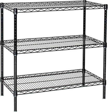 Omega 24" Deep x 36" Wide x 63" High 3 Tier Black Starter Shelving Unit