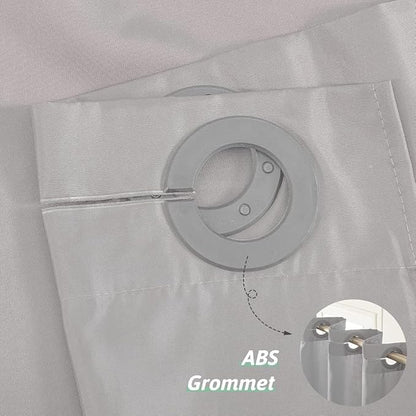 Furlinic No Hook Extra Wide Shower Curtain,Polyester Fabric Shower Curtain Liner with 14 Plastic Split Grommets,Hotel Style Machine Washable & Waterproof Curtains for Bathroom,Light Grey 108x72 Inch