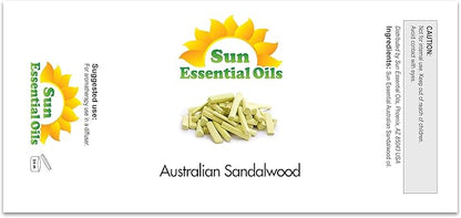 Sun Essential Oils – 8 oz Australian Sandalwood Essential Oil with Dropper for Diffuser, Skin, Aromatherapy Massage, Humidifier, Scent for Candle, Lotion & Soap Making at Home, Fragrance for Room
