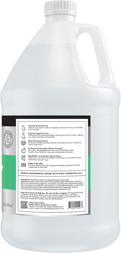 Clean Revolution SuperCharged All Purpose Cleaner, Non-Toxic, Eco-Friendly & Plant-Based, Ready to Use, Lemon & Herbs, 128 Fl Oz