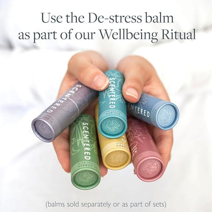 Scentered Aromatherapy Stress Relief Balm Stick - De Stress Essential Oil Roll On Calm Carry for Relaxation - Natural Stress Reliever - Chamomile, Rosemary - Self-Care Stocking Stuffers for Women