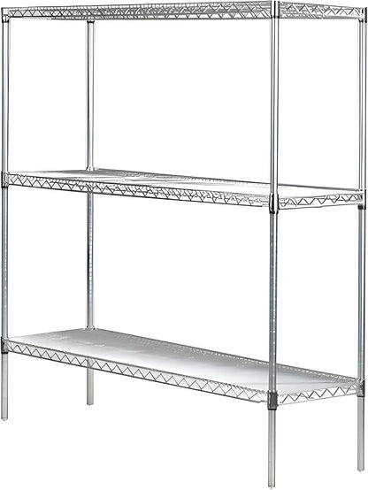 Omega 24" Deep x 30" Wide x 36" High 3 Tier Chrome Starter Shelving Unit