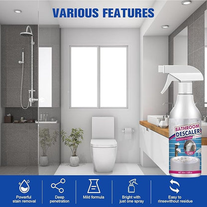 Bathroom Descaler Foam Cleaner,Bubble Cleaner Foam,Bathroom Glass Descaler,All Purpose Rinse Cleaning Foams Spray For Bathtub,Toilet,Glass,Faucet(2PCS)