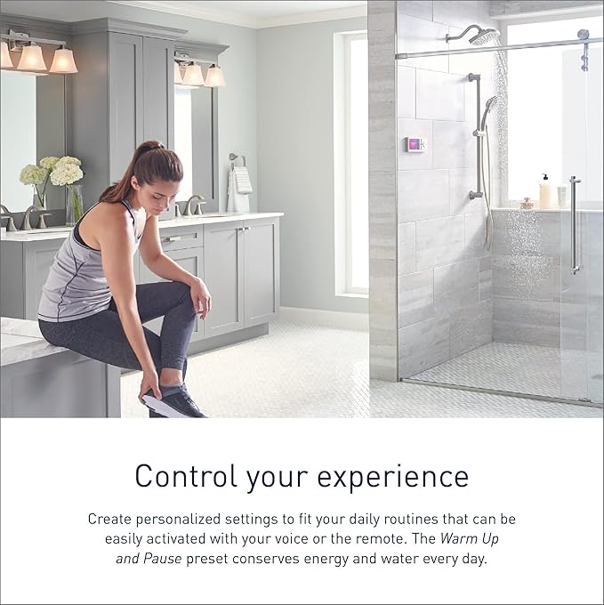Moen Terra Beige Smart Shower 2-Outlet Digital Water System Controller for Thermostatic Shower Valve, TS3302TB