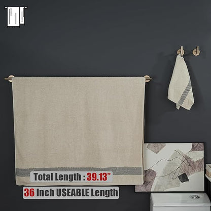JQK Champagne Bronze Bath Towel Bar, 39 Inch 304 Stainless Steel Thicken 1mm Towel Rack Bathroom, Towel Holder Wall Mount, Useable Length 36 Inch, TB110L36-CB