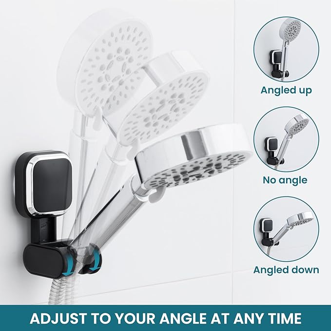 TAILI Suction Cup Shower Head Holder Handheld Showerhead Bracket Adjustable Shower Holder, Removable Handheld Showerhead & Wall Mounted Suction Bracket