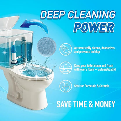 Automatic Toilet Bowl Cleaner Tablets 40 Pack, Long-Lasting Drop-in Tank Tablets with Sustained-Release Technology, Fight Tough Stains & Odors, Household & Commercial Use, Compatible with Most Toilets