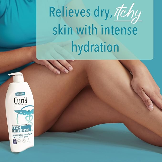 Curel Itch Defense Lotion for Sensitive and Dry Skin, Hand and Body Lotion that Helps Prevent Flare-Ups, Soothes Itchy Skin, Ceramide Moisturizer, Body Care, Bulk, 13 Oz (Pack of 3)