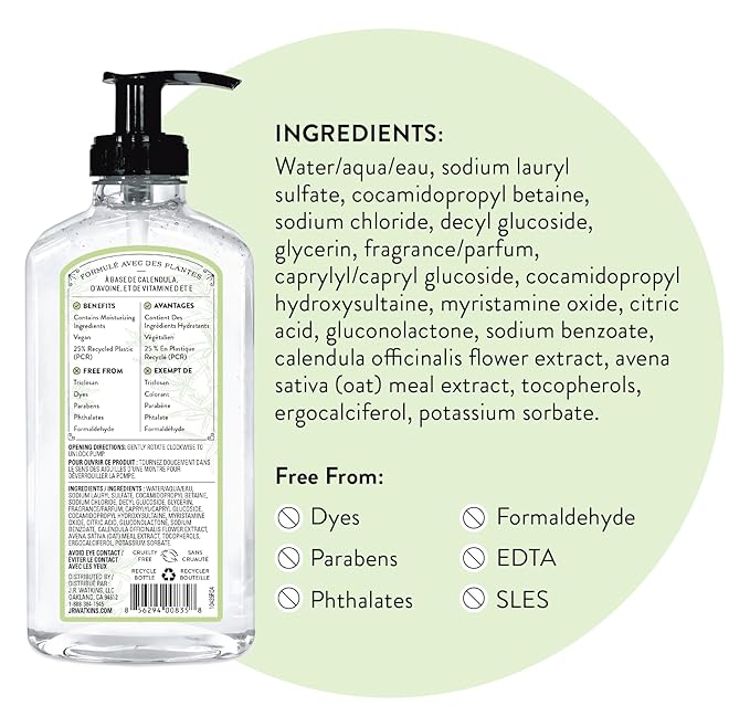 J.R. Watkins Gel Hand Soap, 3 Pack of 11 Fl Oz, Neroli & Thyme