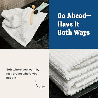 ONSEN Terry Cotton Waffle Face Towel Set – 4 Pack Luxury Cotton Face Towels, Quick Dry & Absorbent Washcloths – Soft, Lightweight, Durable Bathroom Towels for Everyday Use (White, 12x12 in)