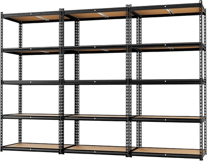 LEVELEVE 5-Tier Heavy Duty Storage Shelving Unit, 2000 lbs Capacity, Adjustable Metal Utility Shelf, 48" L x 18" W x 73" H for Garage, Kitchen, Pantry, Basement, Bathroom, Laundry,3 Pack