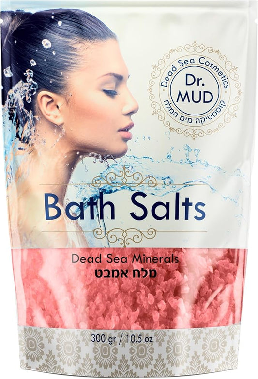 Natural Dead Sea Salt 100% Mineral-Rich Bath Soak, More Minerals Than Epsom Salt, Deep Relaxation, Detox, Exfoliates & Softens Skin, Helps Psoriasis, Eczema (10.5 oz, Rose)