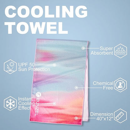 Cooling Towel, Ice Towel for Neck, Soft Microfiber Chilly Towel Stay Cool for Sports, Yoga, Running, Gym, Workout, Biking, Camping & Outdoor Activities 40"x12"