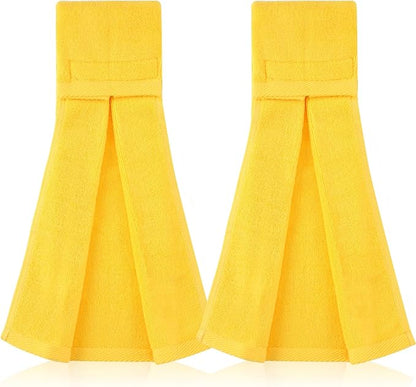 Shimeyao 2 Pcs Cotton Sports Football Towel with Closure Pitching Football Sweat Towel for Sports Gym Men Women Accessories(Yellow, Classic)