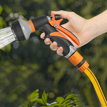 Hose Sprayer Nozzle - Spray Nozzles for Garden Hose, 8 Adjustable Spray Patterns High Pressure Irrigation Attachment Head for Car Wash Showering Pets Outdoor Fun Lawns and Watering Plants