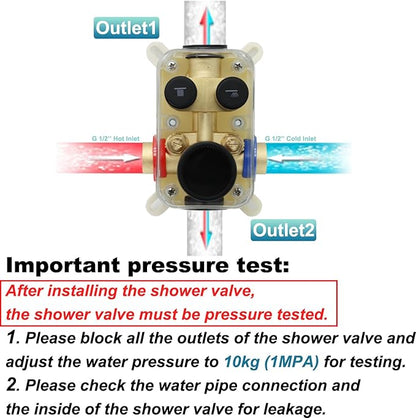 Digital Display Shower Valve Shower Valve 2 Way Shower Diverter Valve Shower Mixing Valve Can Use All the Time Polished Chrome